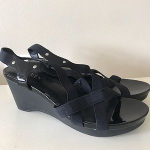 Black Wedge Sandals